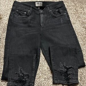 Agolde Los Angeles Premium Women’s Charcoal Distressed Denim Size 30